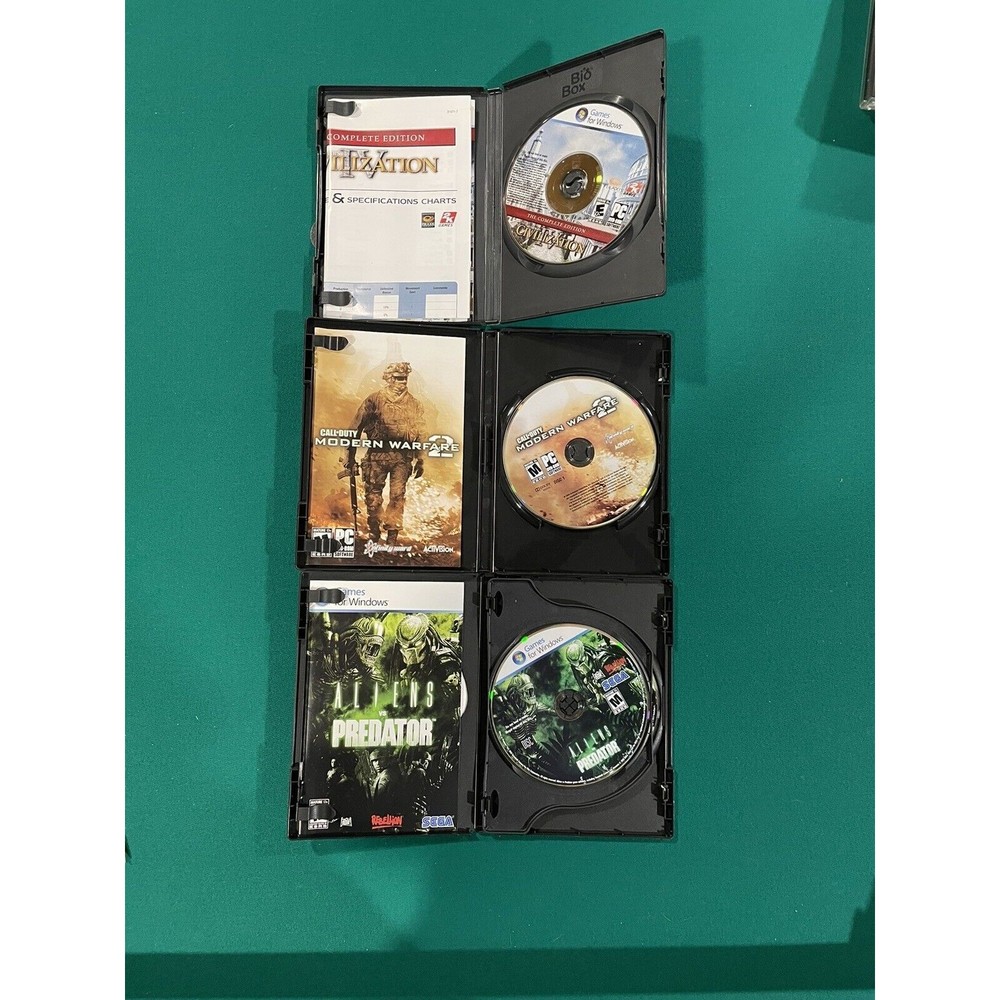 Lot of 3 PC Games COD Modern Warfare 2 Aliens Vs Predator Civilization 4 - Picture 2 of 2